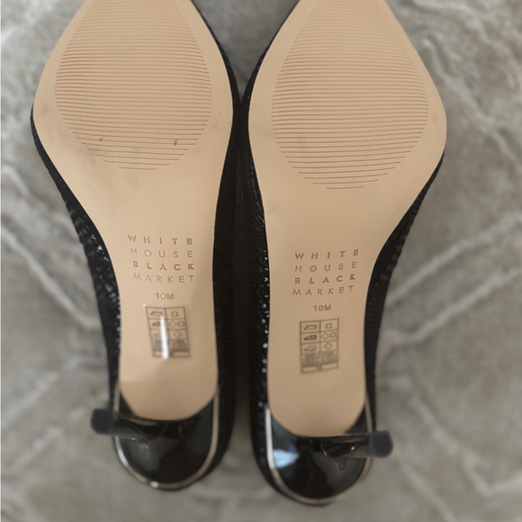 White House Black Market Black Houndstooth Pattern Heels - Picture 11 of 11